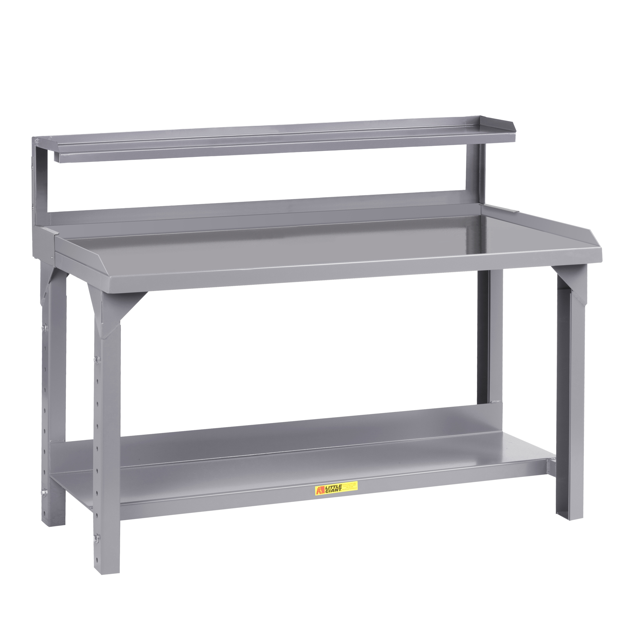 Little Giant Welded Workbench - 36in. x 72in., 4000-Lb. Capacity, Adjustable Height, Riser Shelf, Model# WSL2-3672-AH-RS
